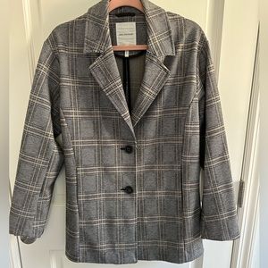Avec Les Filles Plaid Oversized Blazer